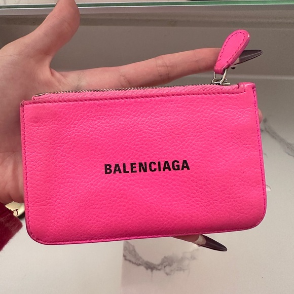 Balenciaga Accessories - rare balenciaga logo print zip cardholder